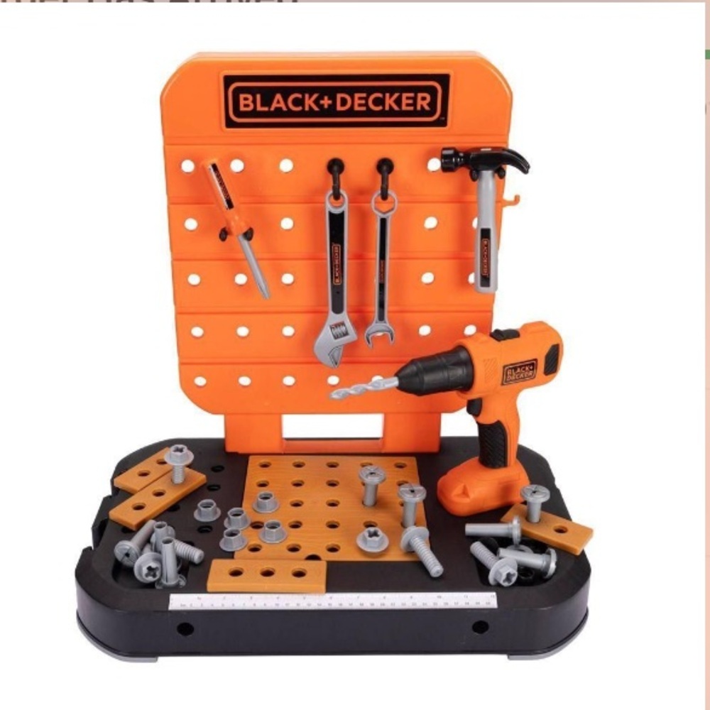 NIB Black & Decker Orange and Black Kids Pretend Tool Set
